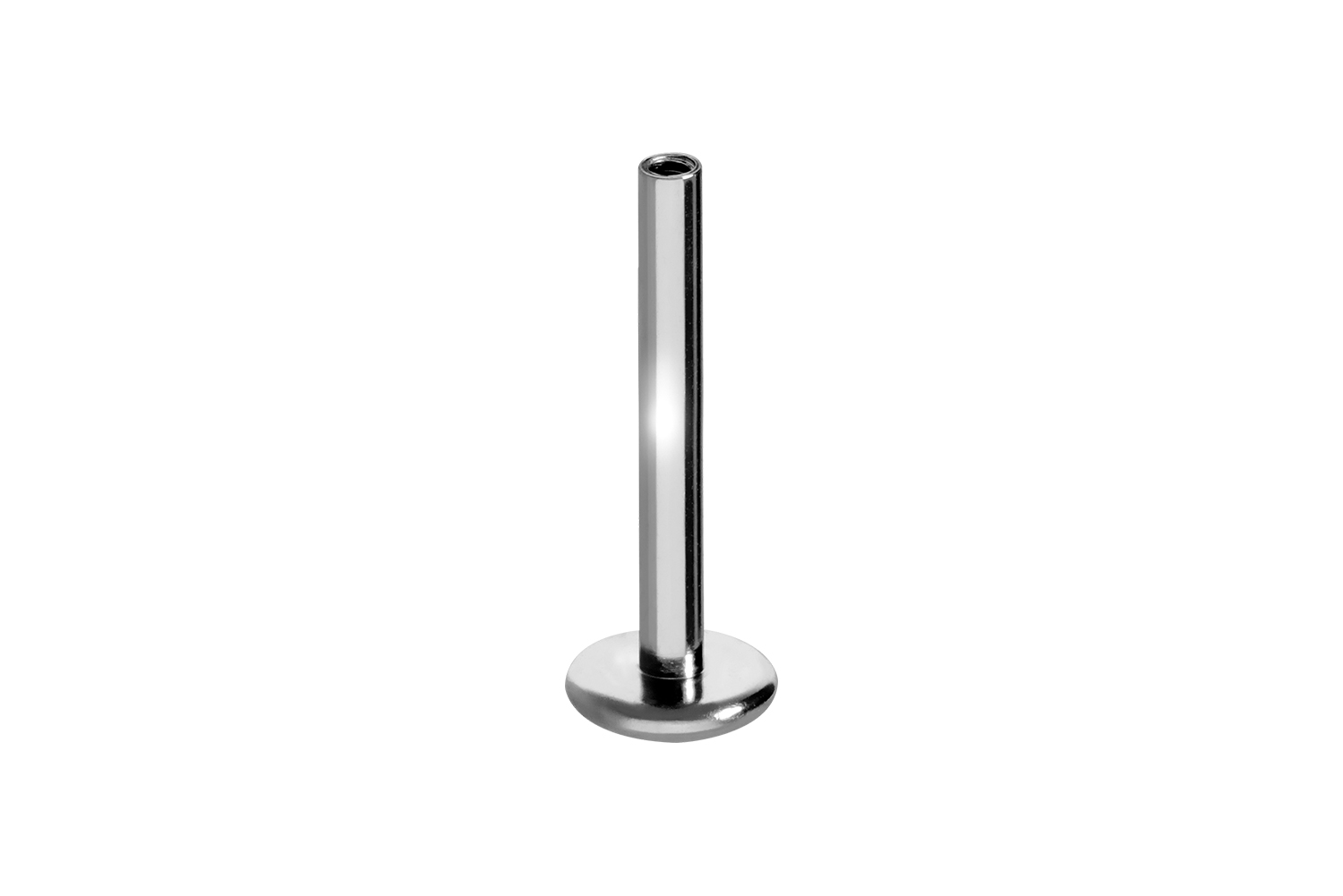 Titan Labret Piercing mit Innengewinde ohne Kugel ABGERUNDETE PLATTE